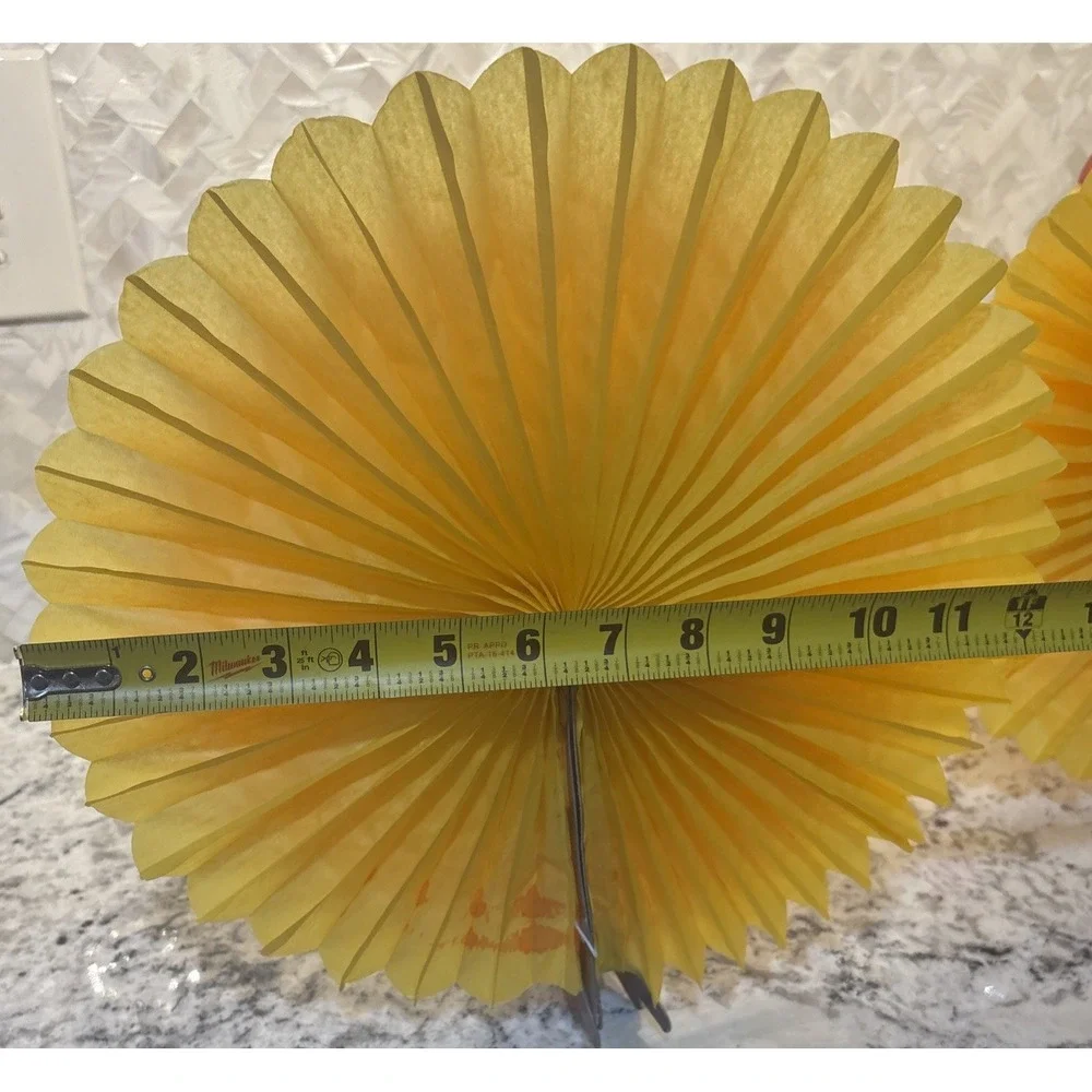 2 Vintage‎ RUSS Turkey Centerpiece Honeycomb Fold Cutout Tabletop Thanksgiving